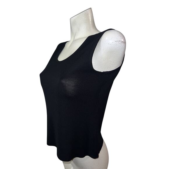 Misook Top Women's Size PS Black Sleeveless Stretch Knit Tank Shell Pullover - Picture 4 of 9